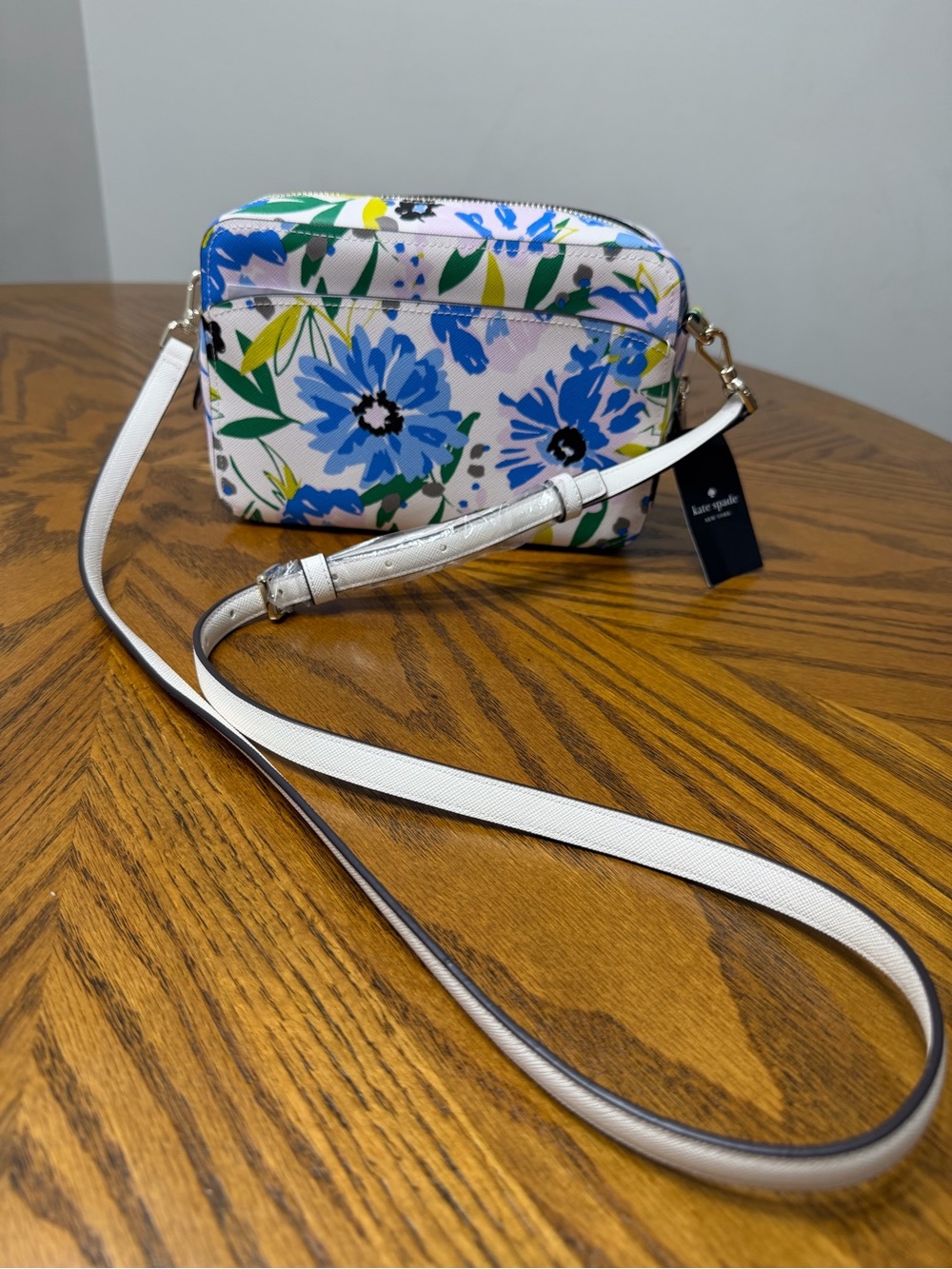 Kate Spade Blue Floral Camera Crossbody Bag - Picture 6 of 7